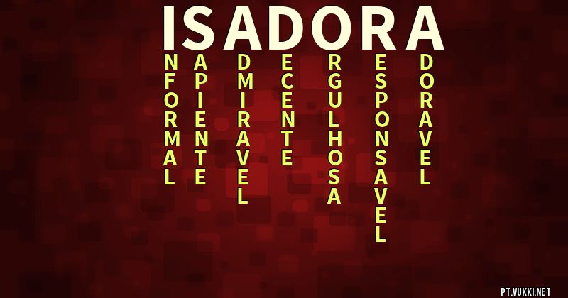 O que significa Significado do nome Isadora - O que seu nome significa? - O que seu nome significa?