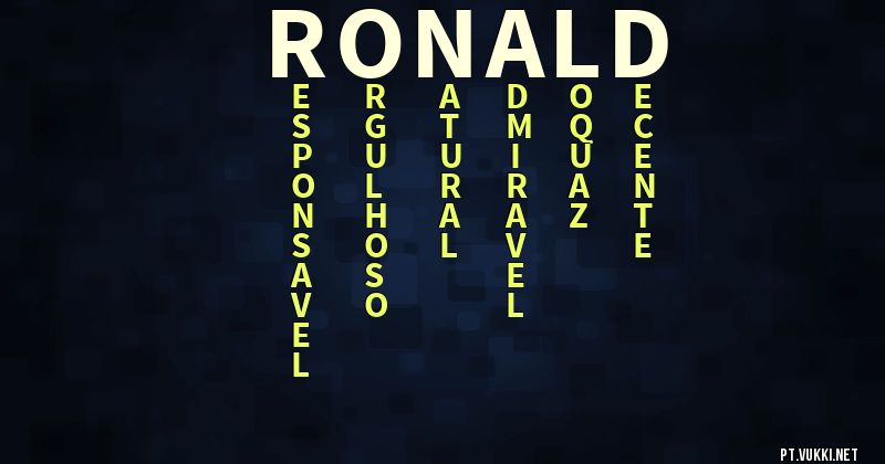 O que significa Significado do nome Ronald - O que seu nome significa? - O que seu nome significa?