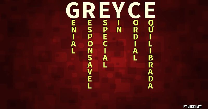 O que significa Significado do nome Greyce - O que seu nome significa? - O que seu nome significa?