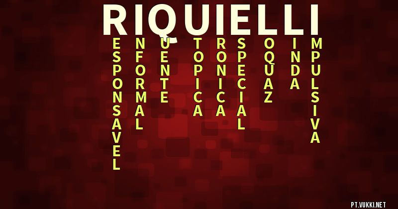 O que significa Significado do nome Riquielli - O que seu nome significa? - O que seu nome significa?