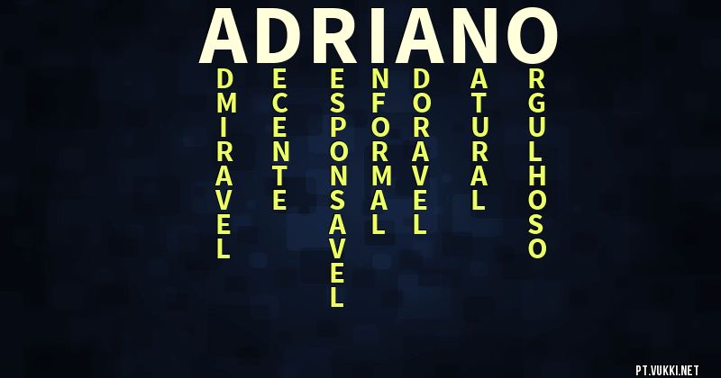 O que significa Significado do nome Adriano - O que seu nome significa? - O que seu nome significa?