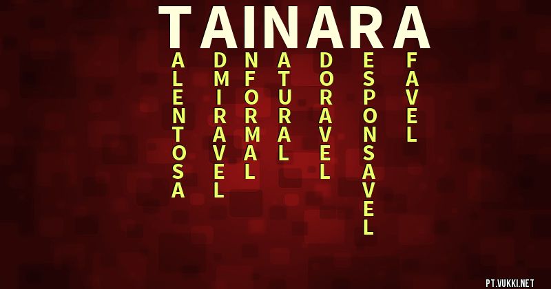 O que significa Significado do nome Tainara - O que seu nome significa? - O que seu nome significa?