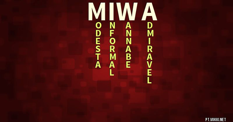 O que significa Significado do nome Miwa - O que seu nome significa? - O que seu nome significa?