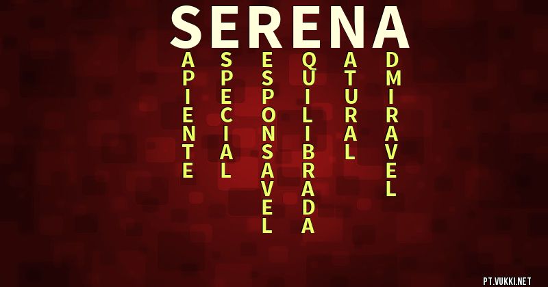 Significado do nome Serena