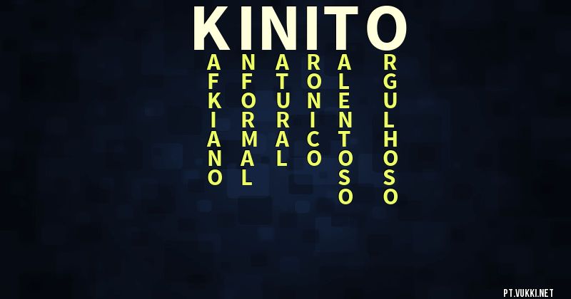 O que significa Significado do nome Kinito - O que seu nome significa? - O que seu nome significa?